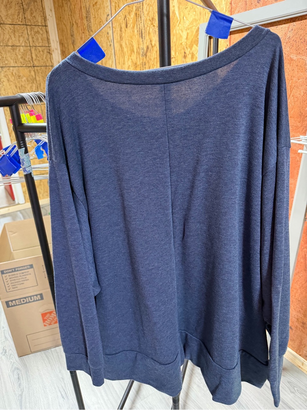 Sew In Love Navy Sweatshirt with Gold Coffee Graphic - Picture 3 of 3